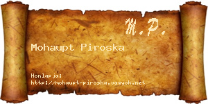 Mohaupt Piroska névjegykártya